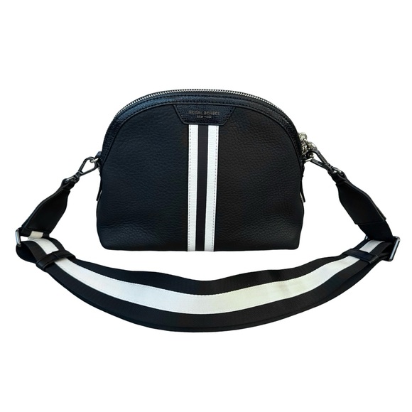 Henri Bendel New York West 57th Striped Cross Body Bag Black & White Unique! - Picture 4 of 16